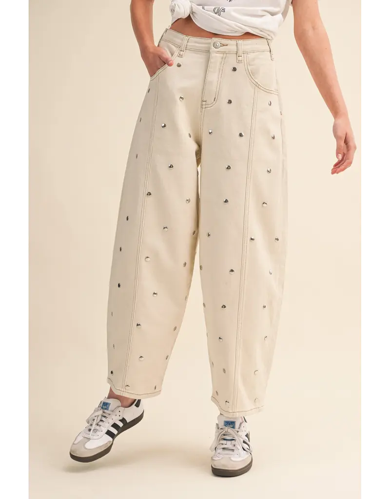 Serena Studded Barrel Jeans