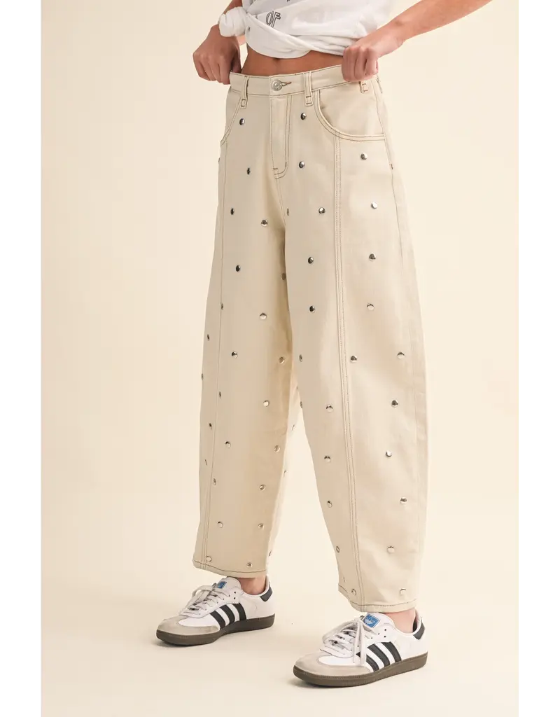 Serena Studded Barrel Jeans