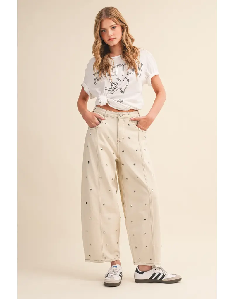 Serena Studded Barrel Jeans