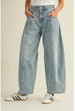 Serena Studded Barrel Jeans
