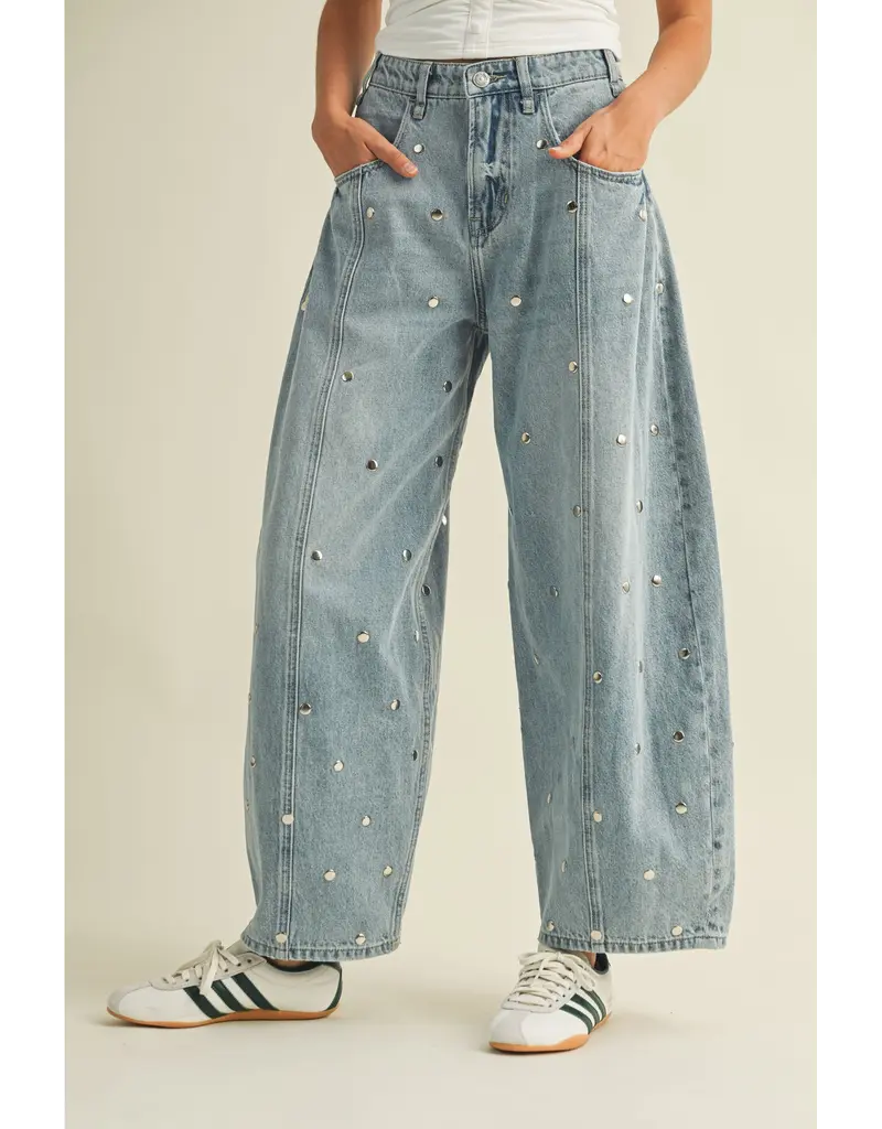 Serena Studded Barrel Jeans