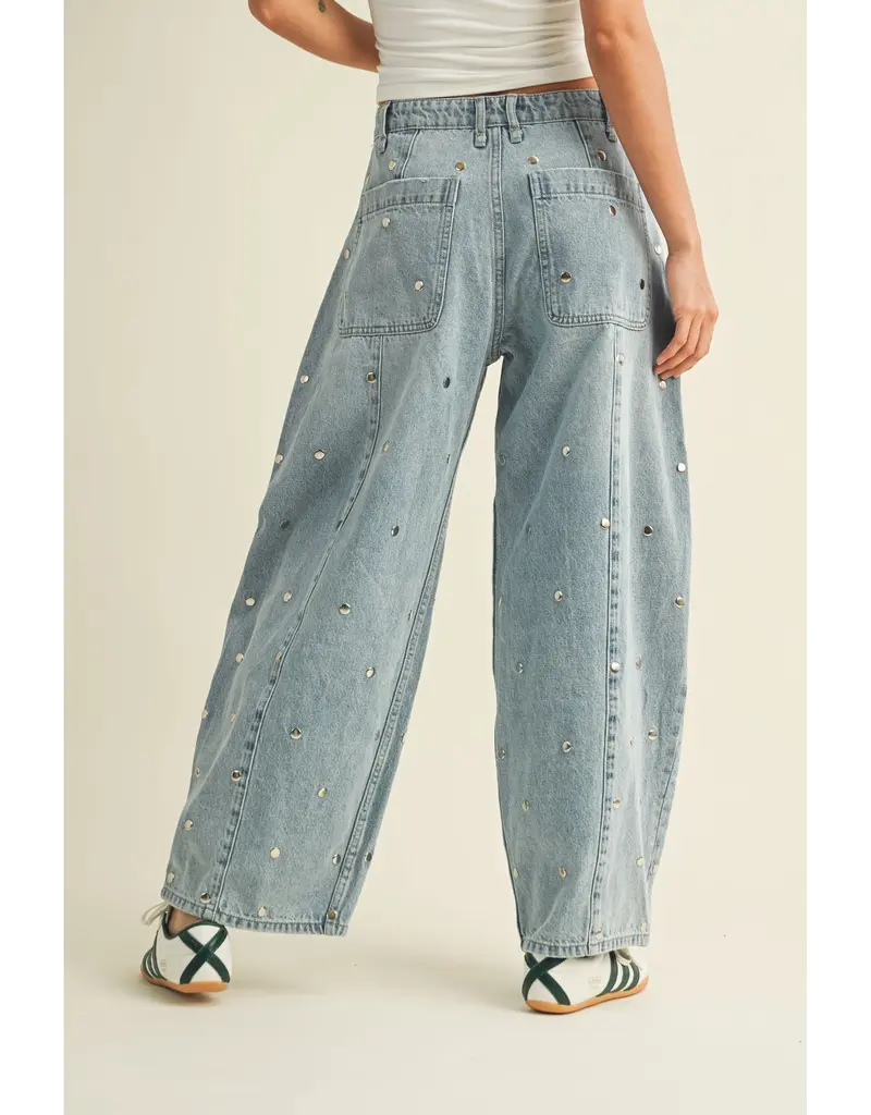 Serena Studded Barrel Jeans