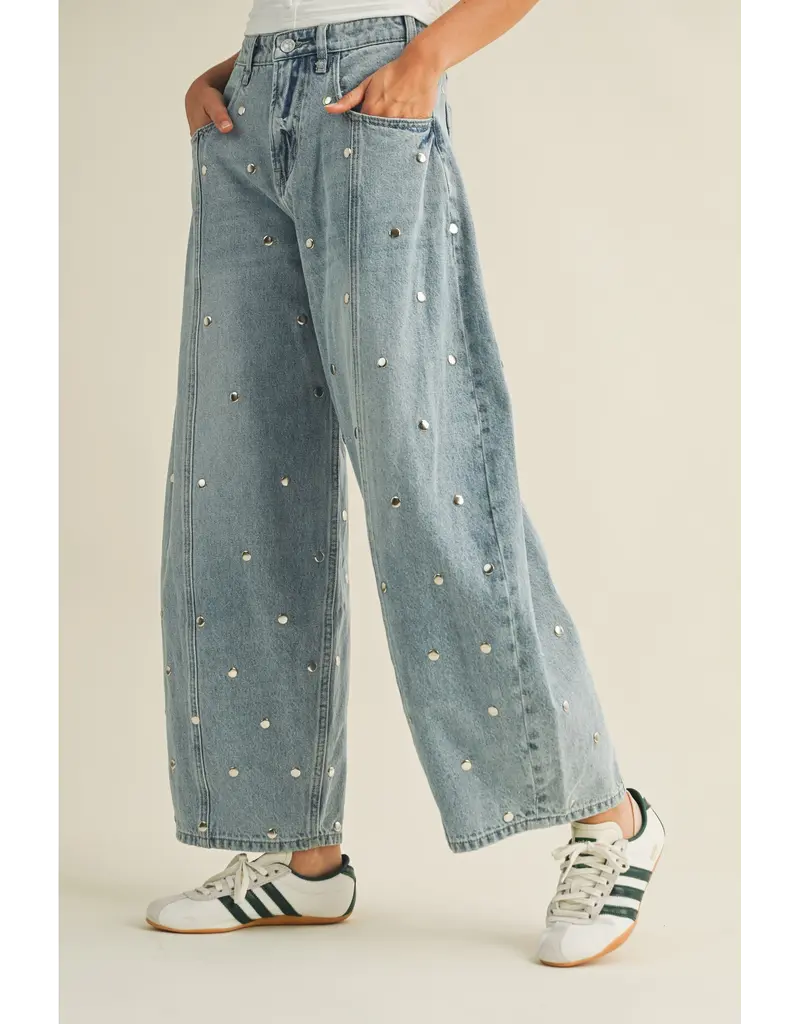 Serena Studded Barrel Jeans