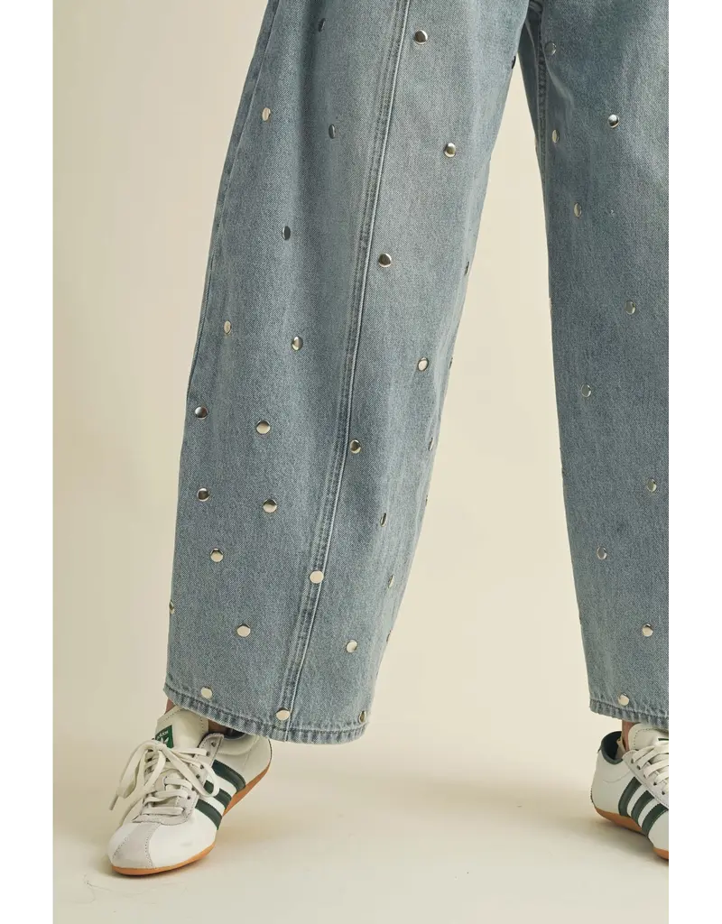 Serena Studded Barrel Jeans