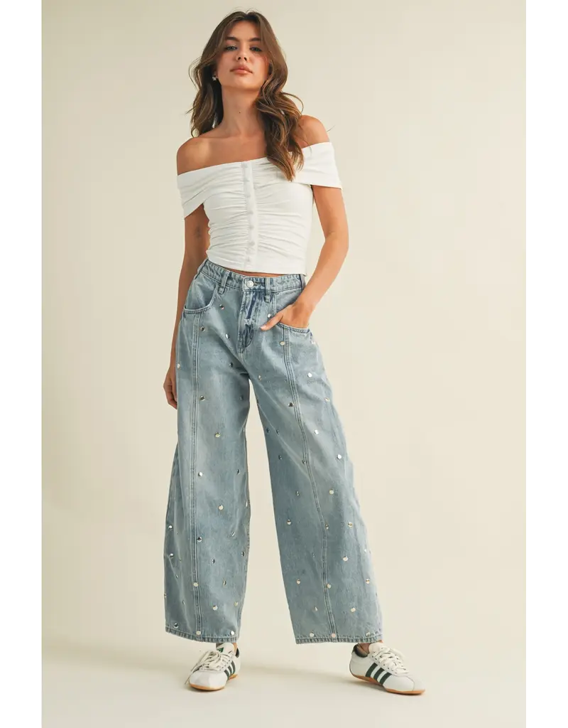 Serena Studded Barrel Jeans