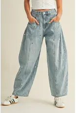 Serena Studded Barrel Jeans