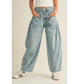 Serena Studded Barrel Jeans