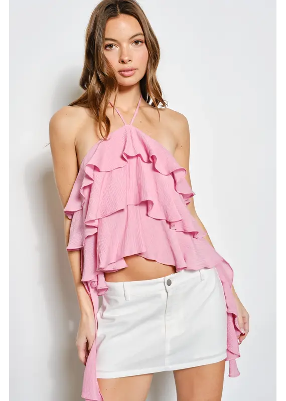 Pretty Garbage Bori Frill Halter Top