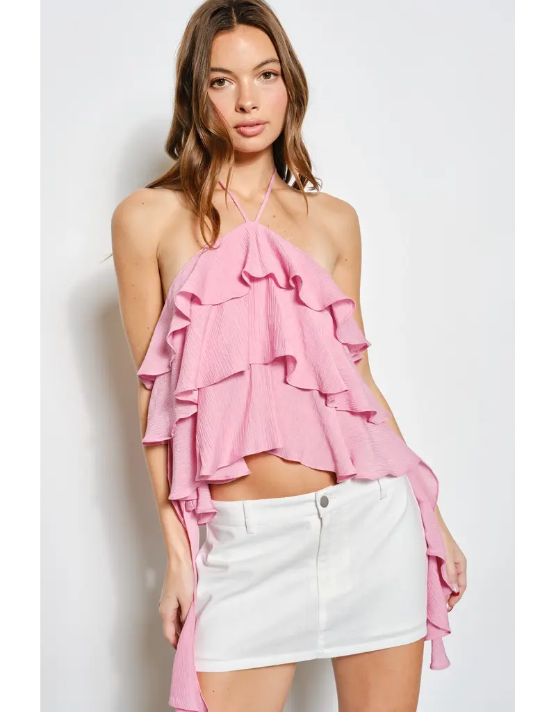 Pretty Garbage Bori Frill Halter Top