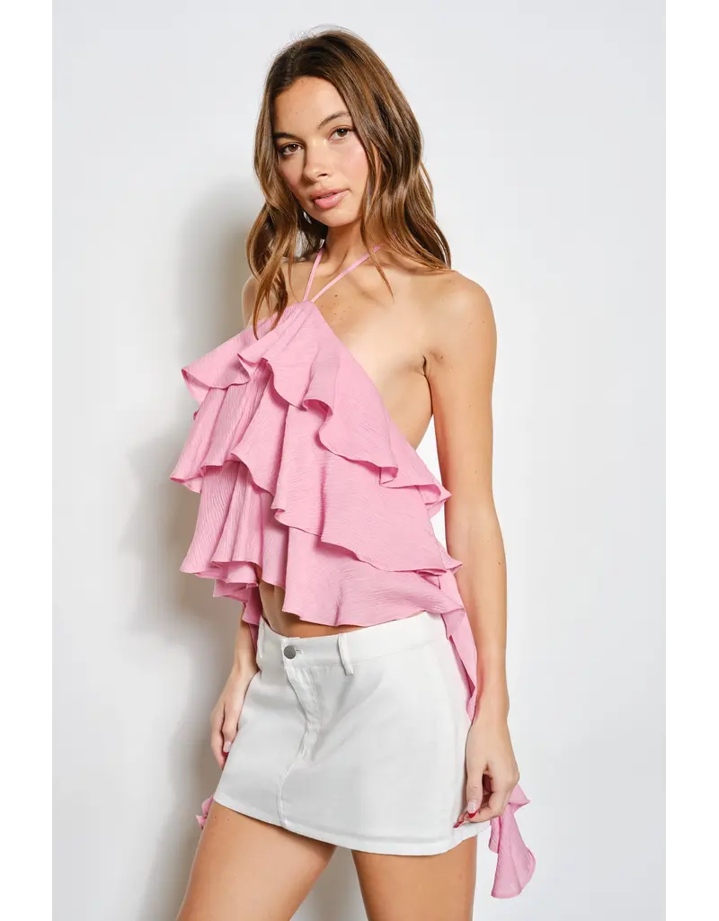 Pretty Garbage Bori Frill Halter Top