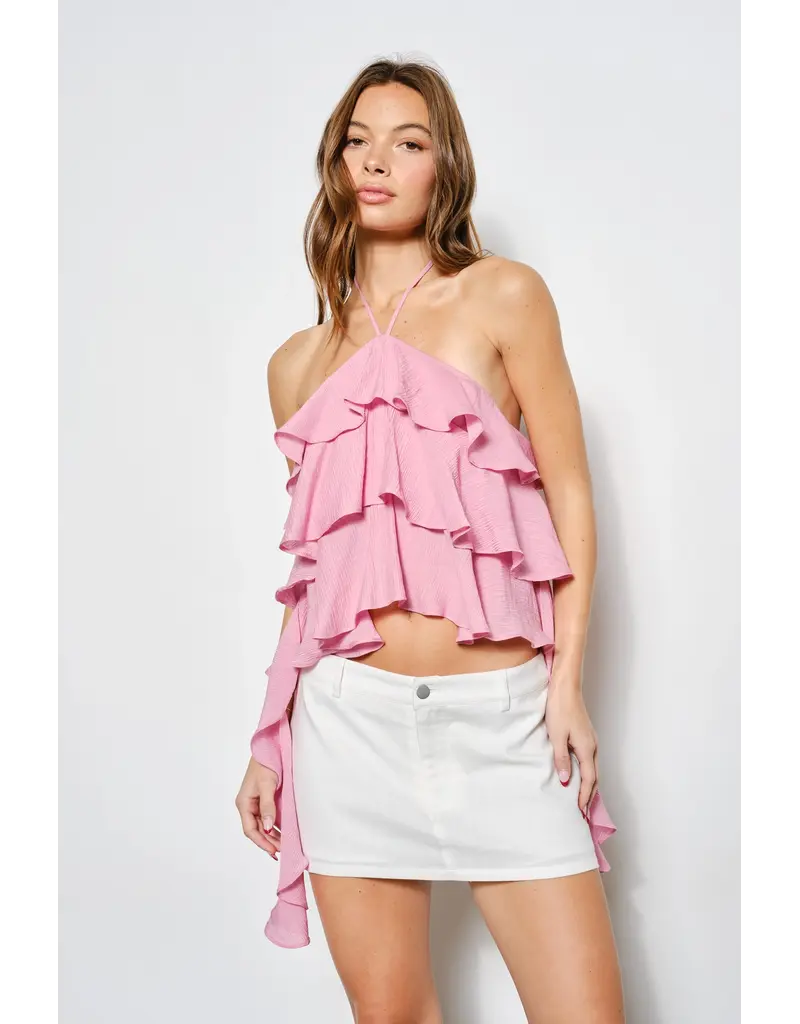 Pretty Garbage Bori Frill Halter Top