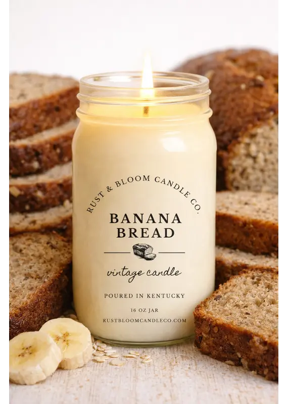 Rust & Bloom Candle Co Banana Bread Candle