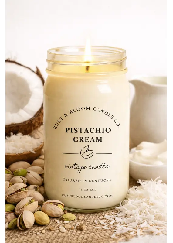Rust & Bloom Candle Co Pistachio Cream Candle