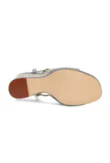 Azalea Wang Matteus Denim Studded Wedge Sandal