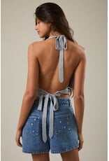 Le Lis Shira Sparkle Knit Halter Top