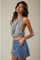Le Lis Shira Sparkle Knit Halter Top