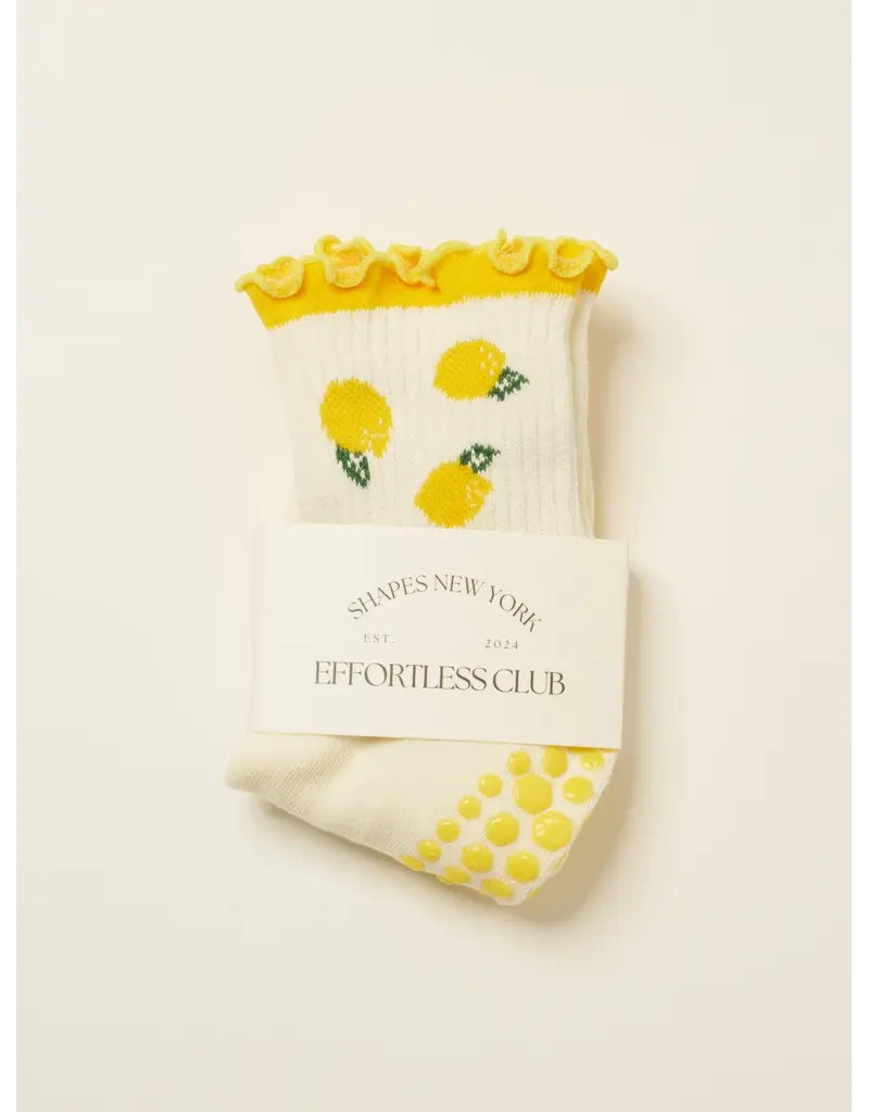 Effortless Club Lemon Ruffle Grippy Socks