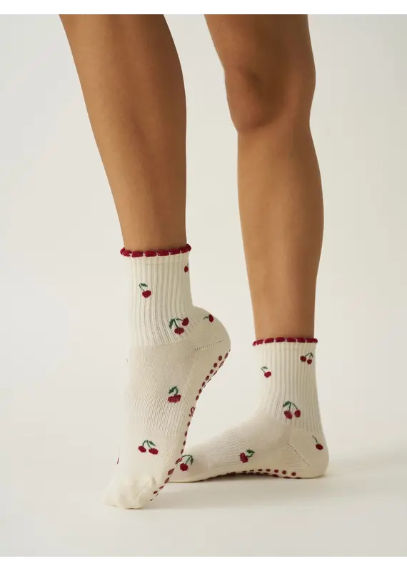Effortless Club Little Cherry Petal Grippy Socks