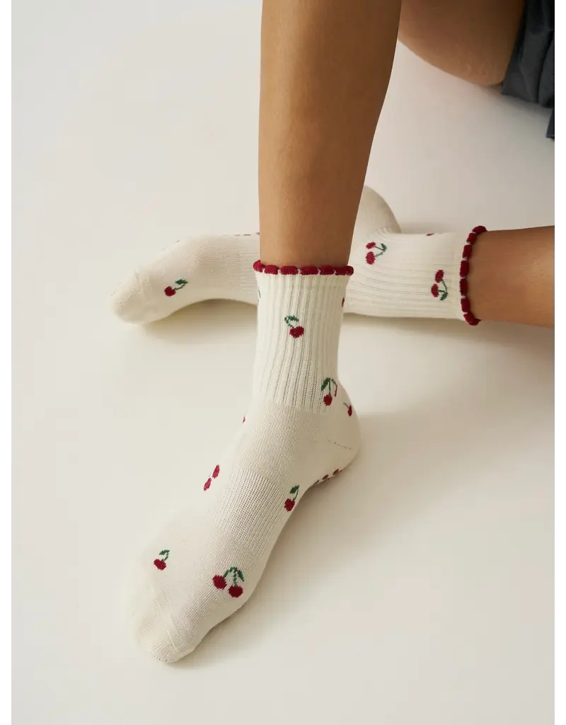 Effortless Club Little Cherry Petal Grippy Socks