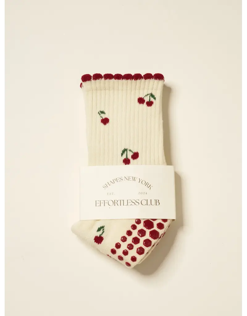 Effortless Club Little Cherry Petal Grippy Socks