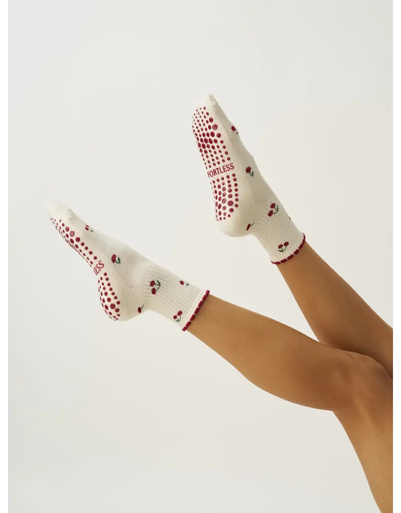 Effortless Club Little Cherry Petal Grippy Socks