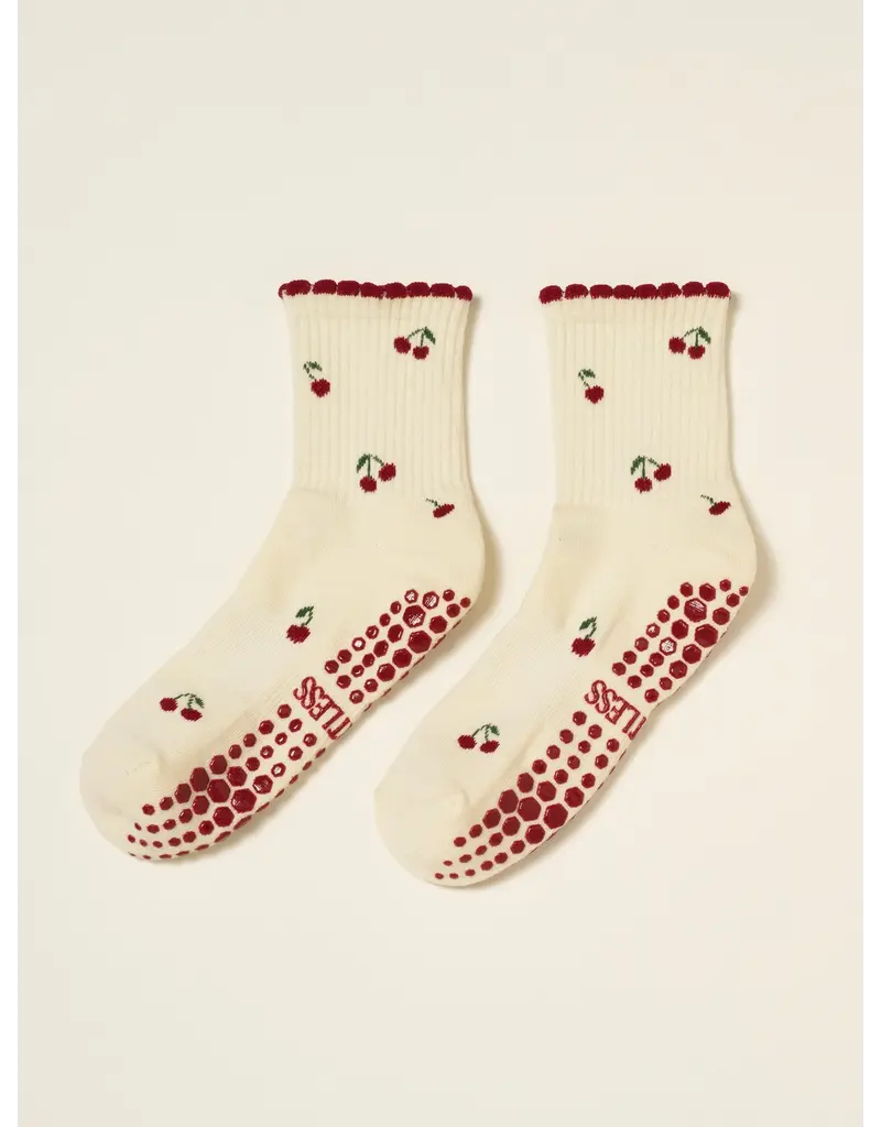 Effortless Club Little Cherry Petal Grippy Socks