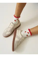 Effortless Club Strawberry Ruffle Grippy Socks