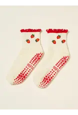 Effortless Club Strawberry Ruffle Grippy Socks