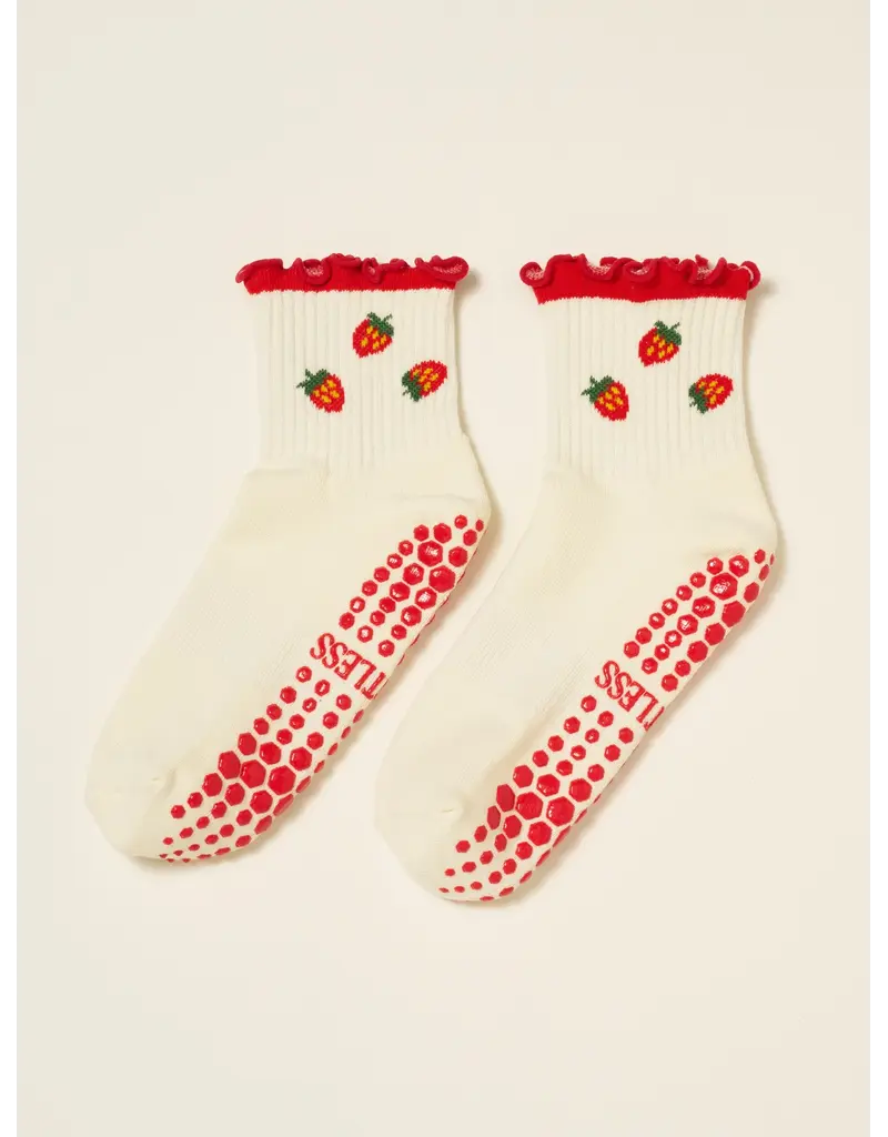 Effortless Club Strawberry Ruffle Grippy Socks