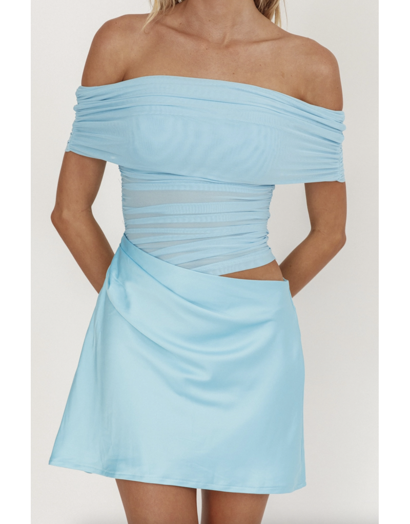 Isabella Mesh & Satin Mini Dress