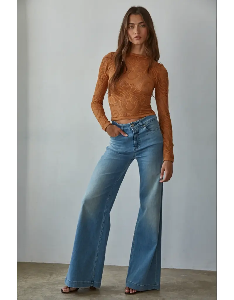 By Together Seamless Stretchy Patterned Mesh Top