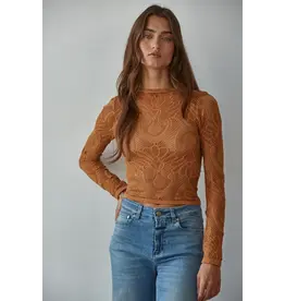 By Together Seamless Stretchy Patterned Mesh Top