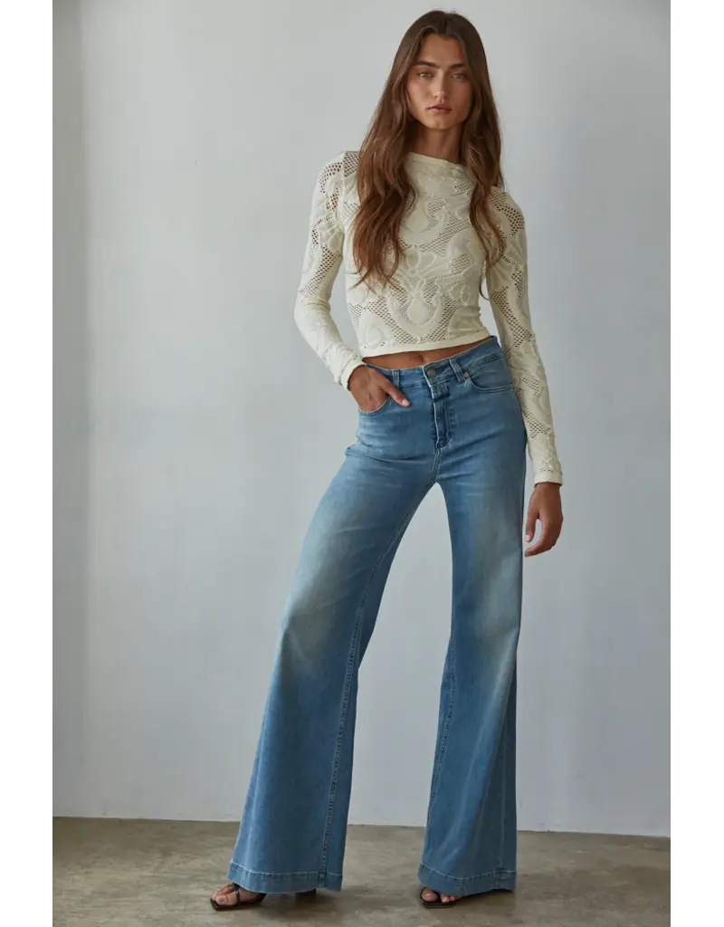 By Together Seamless Stretchy Patterned Mesh Top