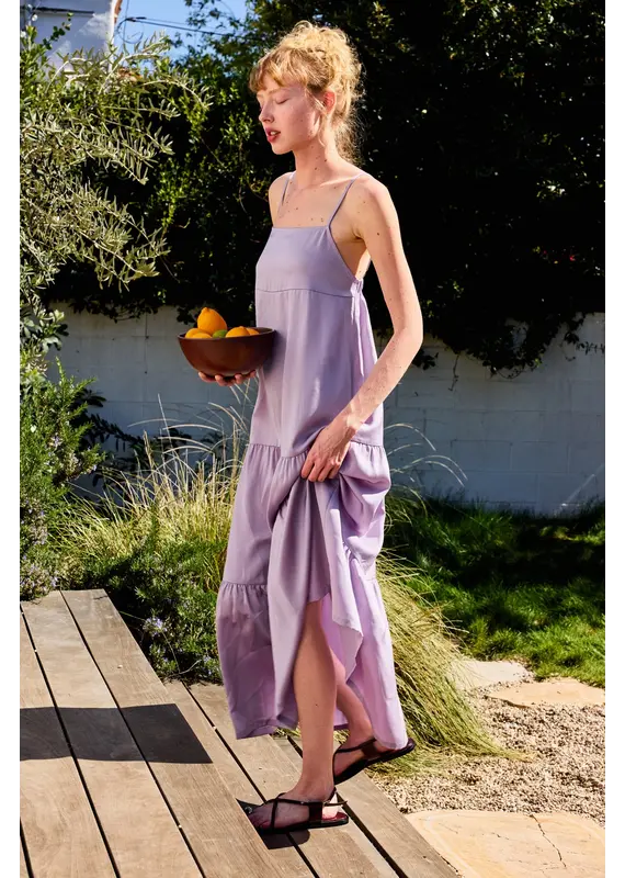 Lilac Square Neck Maxi Dress