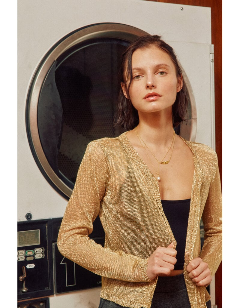 Becky Buttonless Metallic Cardigan