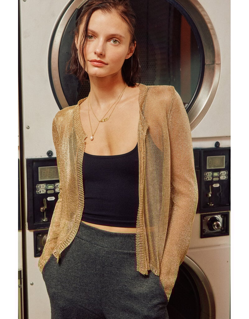 Becky Buttonless Metallic Cardigan