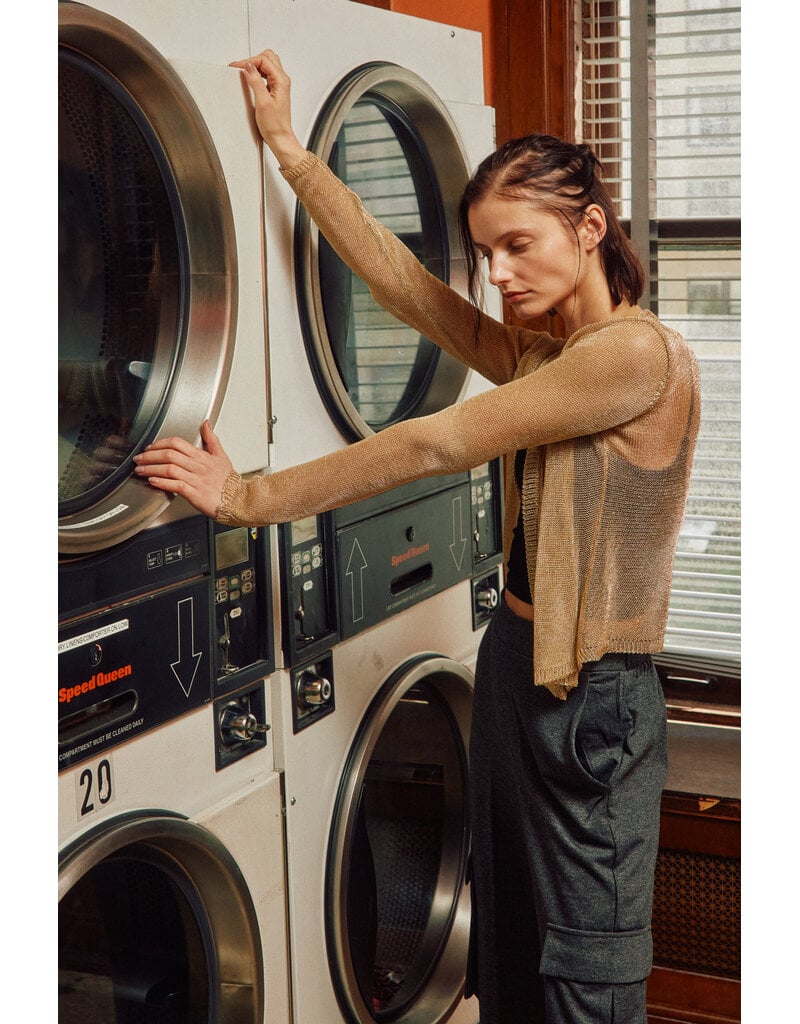 Becky Buttonless Metallic Cardigan