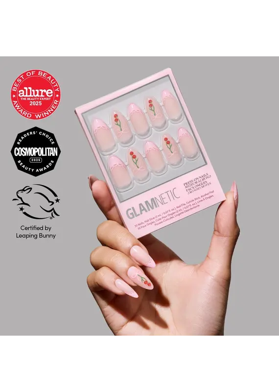 Glamnetic Cherry Bow Press-On Nails