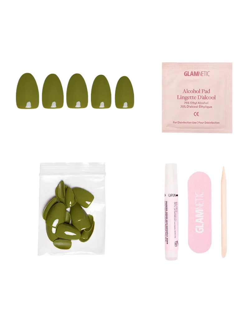 Glamnetic Moss Green Press-On Nails