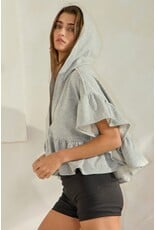 Reese Ruffled Hoodie Crop Top
