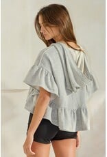 Reese Ruffled Hoodie Crop Top