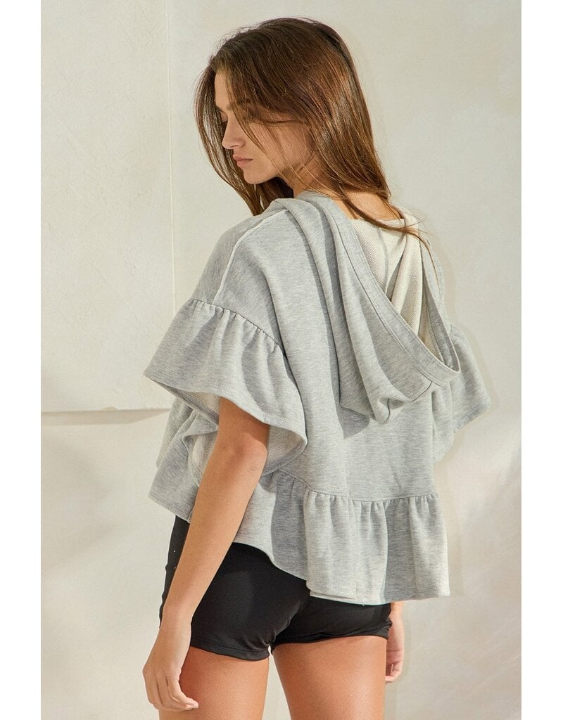 Reese Ruffled Hoodie Crop Top
