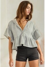 Reese Ruffled Hoodie Crop Top