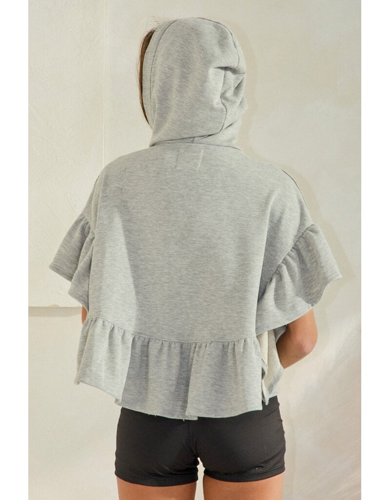 Reese Ruffled Hoodie Crop Top