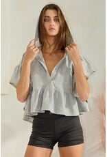 Reese Ruffled Hoodie Crop Top