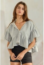 Reese Ruffled Hoodie Crop Top