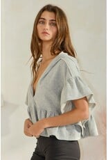 Reese Ruffled Hoodie Crop Top