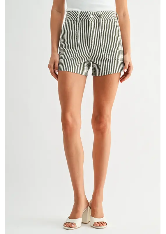 Just Black Denim High Rise Utility Cargo Short