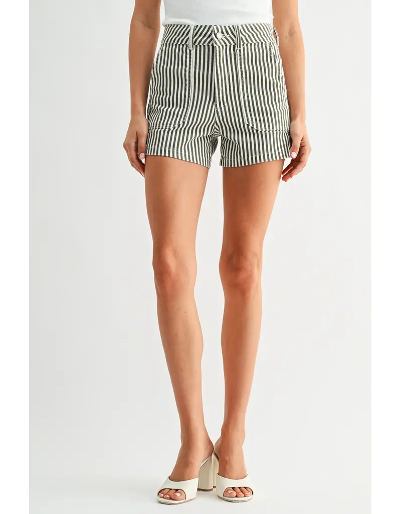 Just Black Denim High Rise Utility Cargo Short