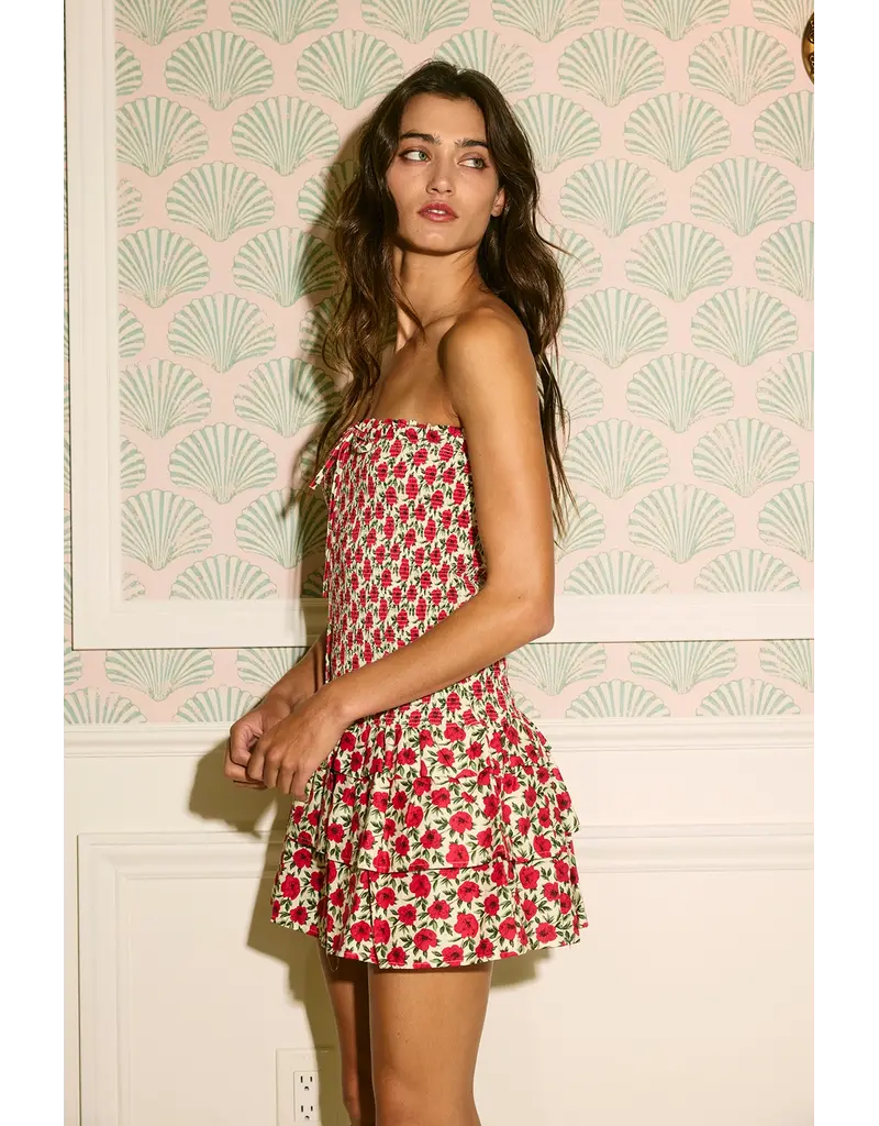 Dahlia Drop Waist Smocked Strapless Mini Dress